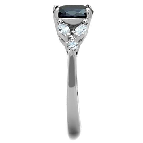 MATK1764 - High polished (no plating) Stainless Steel Ring with Synthetic Synthetic Glass in Montana