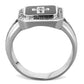 MATK1766 - High polished (no plating) Stainless Steel Ring with AAA Grade CZ  in Clear