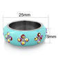 MATK1768 - High polished (no plating) Stainless Steel Ring with Top Grade Crystal  in Light Rose