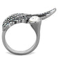MATK1769 - High polished (no plating) Stainless Steel Ring with Top Grade Crystal  in Clear