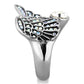 MATK1769 - High polished (no plating) Stainless Steel Ring with Top Grade Crystal  in Clear