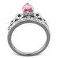 MATK1771 - High polished (no plating) Stainless Steel Ring with AAA Grade CZ  in Rose