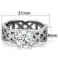 MATK1772 - High polished (no plating) Stainless Steel Ring with AAA Grade CZ  in Clear