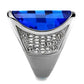 MATK1778 - High polished (no plating) Stainless Steel Ring with Synthetic Synthetic Glass in Capri Blue