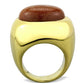 MATK1781 - IP Gold(Ion Plating) Stainless Steel Ring with Synthetic Twinkling in Topaz