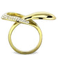 MATK1782 - IP Gold(Ion Plating) Stainless Steel Ring with Top Grade Crystal  in Clear
