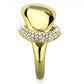 MATK1782 - IP Gold(Ion Plating) Stainless Steel Ring with Top Grade Crystal  in Clear