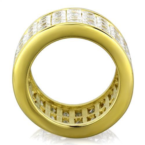 MATK1783 - IP Gold(Ion Plating) Stainless Steel Ring with AAA Grade CZ  in Clear