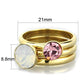MATK1785 - IP Gold(Ion Plating) Stainless Steel Ring with Top Grade Crystal  in White