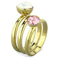 MATK1785 - IP Gold(Ion Plating) Stainless Steel Ring with Top Grade Crystal  in White