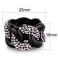 MATK1787 - IP Black(Ion Plating) Stainless Steel Ring with Top Grade Crystal  in Light Amethyst