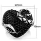 MATK1788 - Two-Tone IP Black (Ion Plating) Stainless Steel Ring with Top Grade Crystal  in Jet