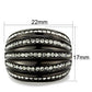 MATK1789 - IP Black(Ion Plating) Stainless Steel Ring with Top Grade Crystal  in Black Diamond