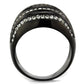 MATK1789 - IP Black(Ion Plating) Stainless Steel Ring with Top Grade Crystal  in Black Diamond