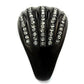 MATK1789 - IP Black(Ion Plating) Stainless Steel Ring with Top Grade Crystal  in Black Diamond