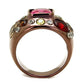 MATK1790LC - IP Coffee light Stainless Steel Ring with AAA Grade CZ  in Ruby