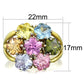 MATK1791 - Two-Tone IP Gold (Ion Plating) Stainless Steel Ring with Assorted  in Multi Color