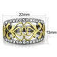 MATK1792 - Two-Tone IP Gold (Ion Plating) Stainless Steel Ring with Top Grade Crystal  in Clear