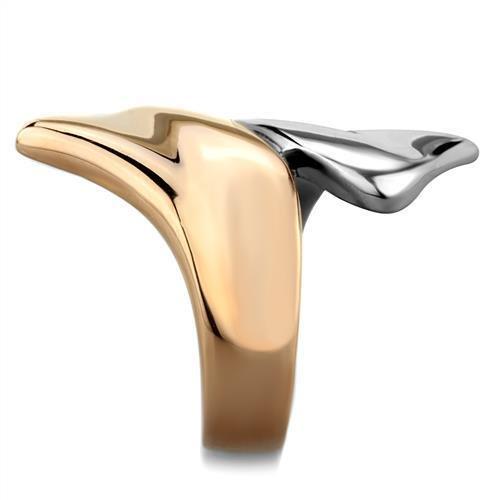 MATK1793 - Two-Tone IP Rose Gold Stainless Steel Ring with No Stone