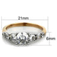 MATK1794 - Two-Tone IP Rose Gold Stainless Steel Ring with AAA Grade CZ  in Clear