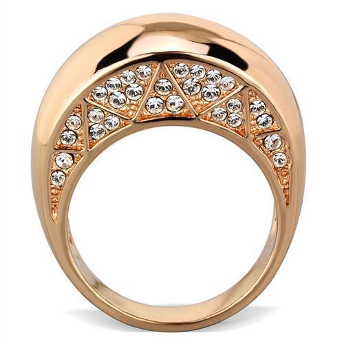 MATK1798 - IP Rose Gold(Ion Plating) Stainless Steel Ring with Top Grade Crystal  in Clear