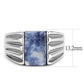 MATK1799 - High polished (no plating) Stainless Steel Ring with Semi-Precious Sodalite in Capri Blue