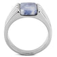 MATK1799 - High polished (no plating) Stainless Steel Ring with Semi-Precious Sodalite in Capri Blue