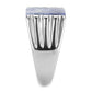 MATK1799 - High polished (no plating) Stainless Steel Ring with Semi-Precious Sodalite in Capri Blue
