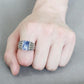 MATK1799 - High polished (no plating) Stainless Steel Ring with Semi-Precious Sodalite in Capri Blue