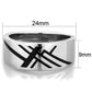 MATK1800 - High polished (no plating) Stainless Steel Ring with Epoxy  in Jet