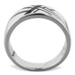 MATK1800 - High polished (no plating) Stainless Steel Ring with Epoxy  in Jet