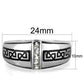 MATK1801 - High polished (no plating) Stainless Steel Ring with Top Grade Crystal  in Clear