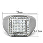 MATK1802 - High polished (no plating) Stainless Steel Ring with AAA Grade CZ  in Clear