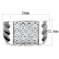 MATK1803 - High polished (no plating) Stainless Steel Ring with AAA Grade CZ  in Clear