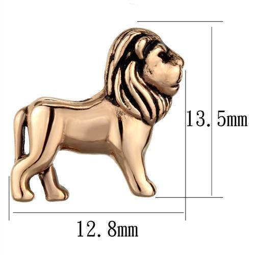 MATK1805 - IP Rose Gold(Ion Plating) Stainless Steel Earrings with Epoxy  in Jet