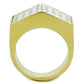 MATK1808 - IP Gold(Ion Plating) Stainless Steel Ring with AAA Grade CZ  in Clear