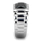 MATK1811 - High polished (no plating) Stainless Steel Ring with Synthetic Onyx in Jet