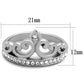 MATK1821 - High polished (no plating) Stainless Steel Ring with Top Grade Crystal  in Clear