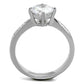 MATK1822 - High polished (no plating) Stainless Steel Ring with AAA Grade CZ  in Clear