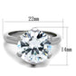 MATK1823 - High polished (no plating) Stainless Steel Ring with AAA Grade CZ  in Clear
