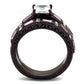 MATK1829DC - IP Dark Brown (IP coffee) Stainless Steel Ring with AAA Grade CZ  in Clear