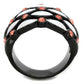 MATK1832 - IP Black(Ion Plating) Stainless Steel Ring with Top Grade Crystal  in Garnet