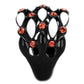 MATK1832 - IP Black(Ion Plating) Stainless Steel Ring with Top Grade Crystal  in Garnet