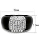 MATK1840 - Two-Tone IP Black (Ion Plating) Stainless Steel Ring with Top Grade Crystal  in Clear