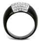 MATK1840 - Two-Tone IP Black (Ion Plating) Stainless Steel Ring with Top Grade Crystal  in Clear