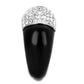 MATK1840 - Two-Tone IP Black (Ion Plating) Stainless Steel Ring with Top Grade Crystal  in Clear