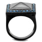 MATK1841 - IP Black(Ion Plating) Stainless Steel Ring with Top Grade Crystal  in Montana