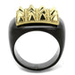 MATK1842 - IP Gold+ IP Black (Ion Plating) Stainless Steel Ring with No Stone