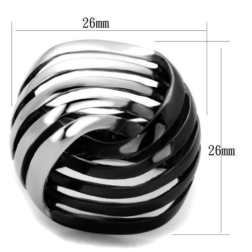 MATK1843 - Two-Tone IP Black (Ion Plating) Stainless Steel Ring with No Stone