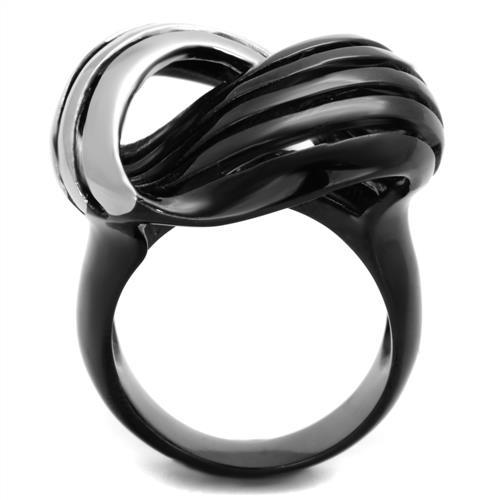 MATK1843 - Two-Tone IP Black (Ion Plating) Stainless Steel Ring with No Stone